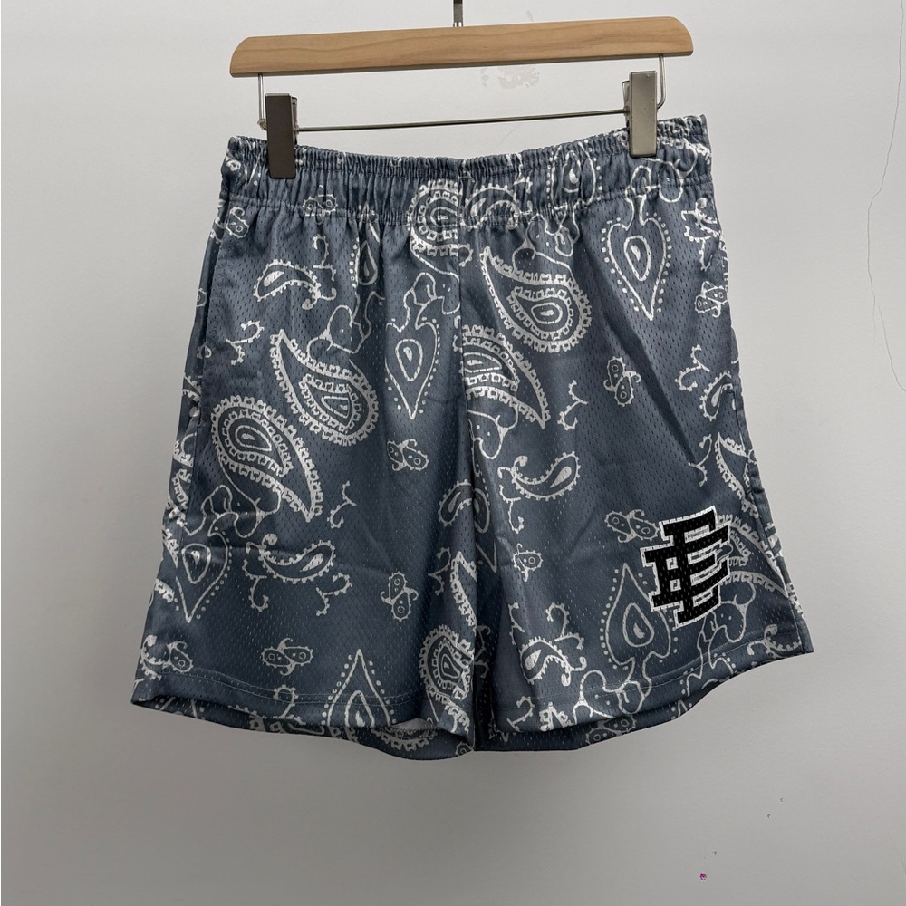 Eric Emanuel Gray Bandana Print Athletic Shorts
